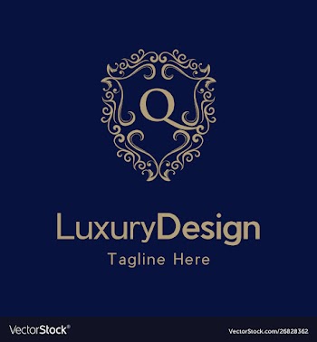 Letter q luxury shield frame creative business log vector image