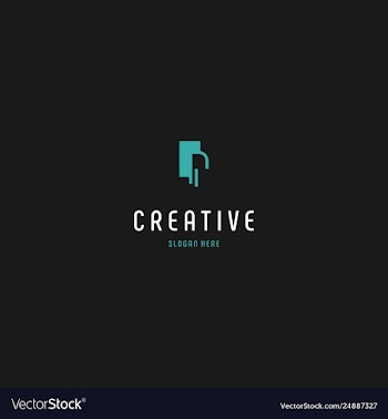 Letter r building minimalist creative business log vector image