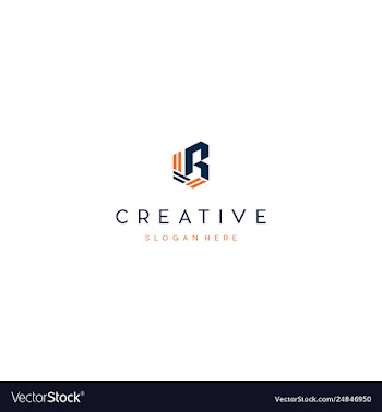 Letter r creative business logo design vector image