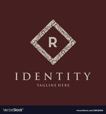 Letter r frame luxury creative business logo vector image