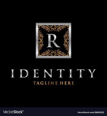 Letter r frame luxury creative business logo vector image