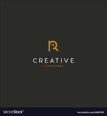 Letter r home creative business logo design vector image