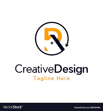 Letter r home reality creative business logo vector image