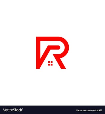 letter r home resident simple logo
