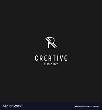Letter r line creative business logo design vector image