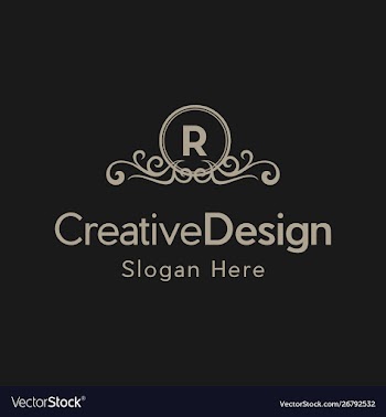 Letter r luxury ornate frame creative business log vector image