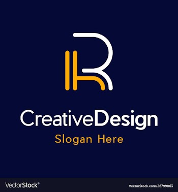 Letter r outline monogram creative modern logo vector image