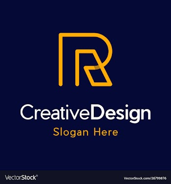 Letter r outline monogram creative modern logo vector image