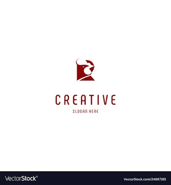 Letter r red rooster creative business logo design vector image