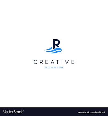 Letter r river creative business logo design vector image