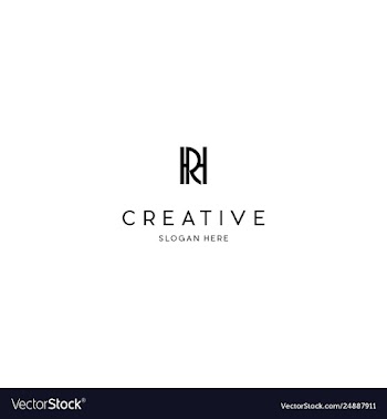 Letter rh creative business logo design vector image