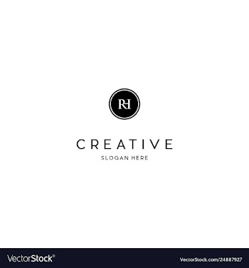 Letter rh creative business logo design vector image