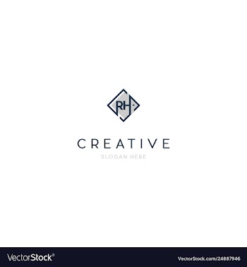 Letter rh property creative business logo design vector image