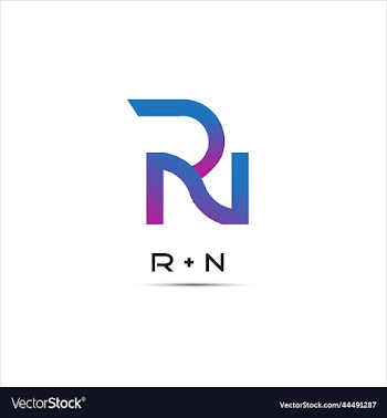 letter rn logo design icon