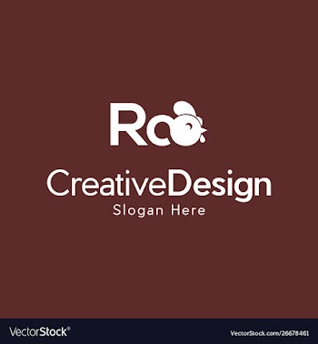 Letter ro and rooster logo design vector image