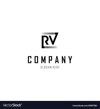 Letter rv musical audio creative logo vector image