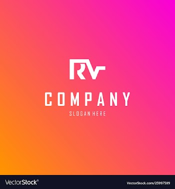 Letter rv musical audio creative logo vector image