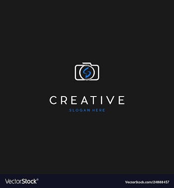 Letter s camera photograph creative design logo vector image