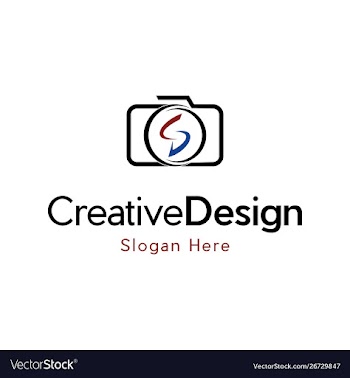Letter s camera pixel typography logo vector image