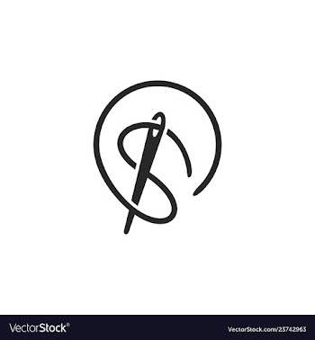 Letter s icon logo with needle and thread vector image