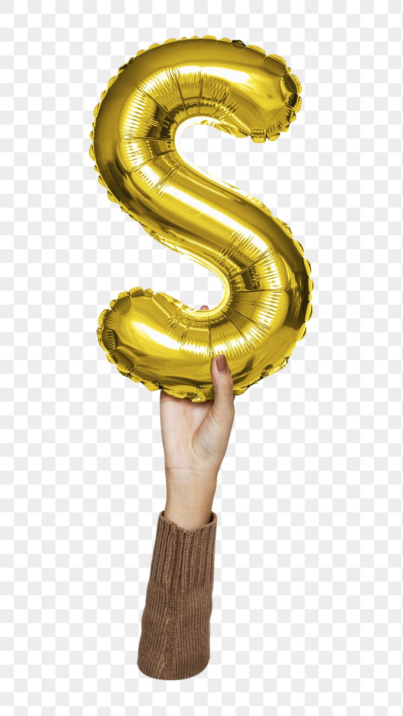 Letter S png gold balloon | Free PNG - rawpixel