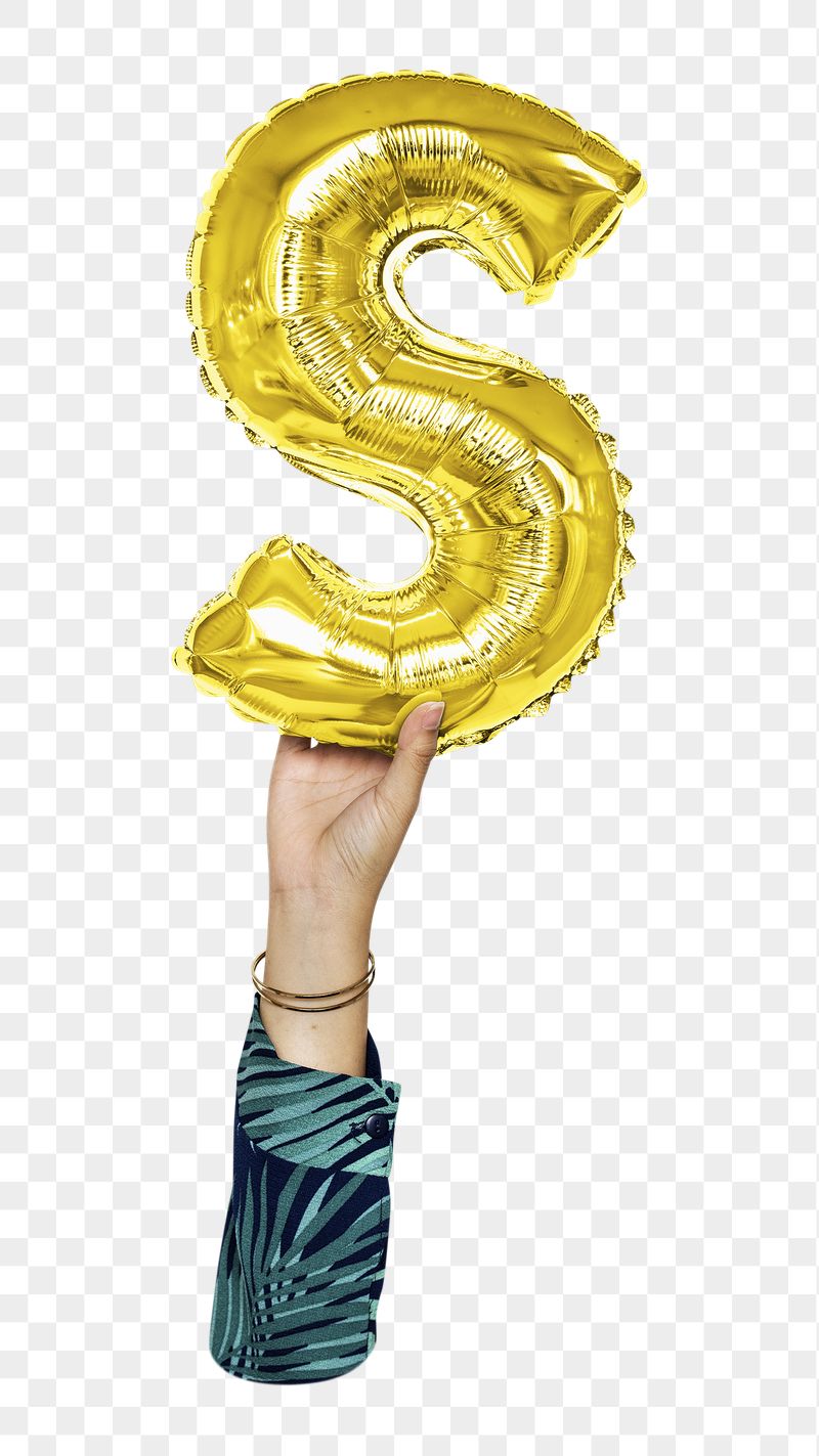 Letter S png gold balloon | Free PNG - rawpixel