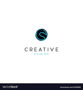 Letter s technology creative logo design graphic vector image