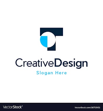 Letter t center creative business logo vector image