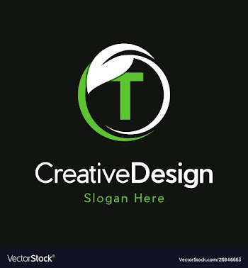 Letter t circle leaf creative business logo vector image