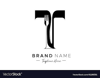 letter t food logo design template