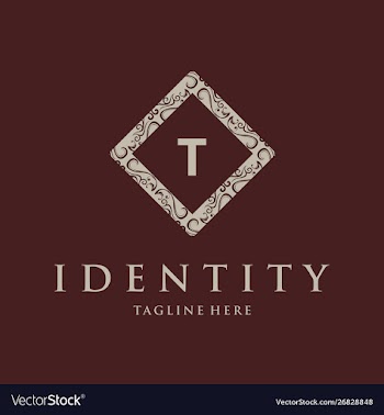 Letter t frame luxury creative business logo vector image