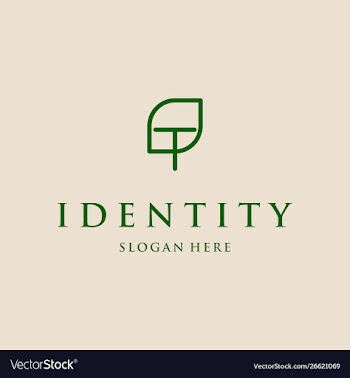Letter t green leaf logo design vector image