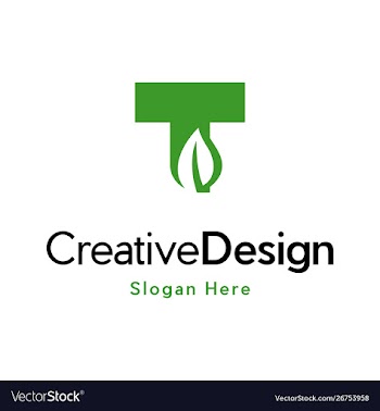 Letter t leaf creative business logo vector image