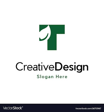 Letter t leaf creative business logo vector image
