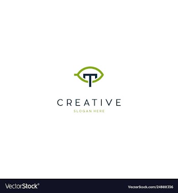 Letter t naturally creative business logo design vector image