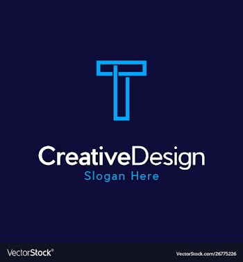 Letter t outline creative business logo vector image