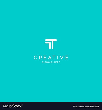 Letter t pixel media tech creative business logo vector image