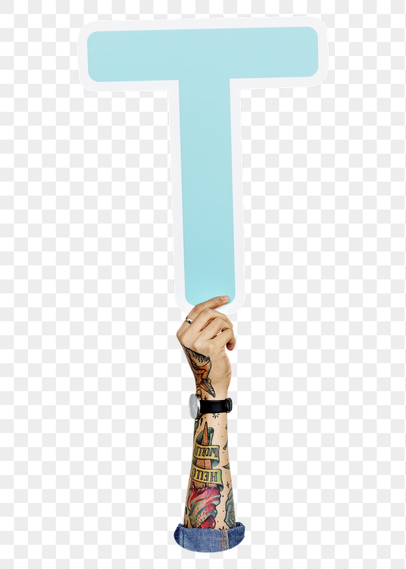 Letter T png hand holding | Free PNG - rawpixel