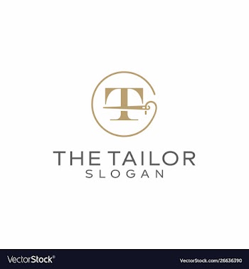 Letter t tailor logo design vector image