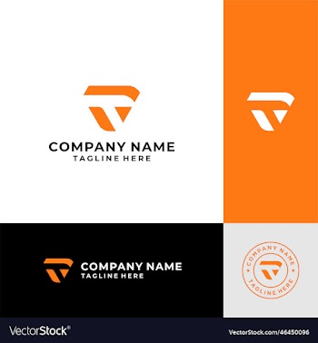letter t triangle linked line logo