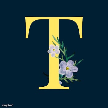 Letter T with blossoms | Free stock vector - 544925