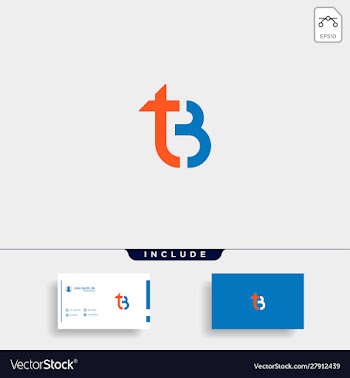 letter tb bt t b logo design simple
