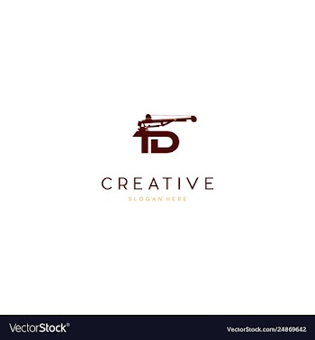 Letter td with crane creative business logo vector image