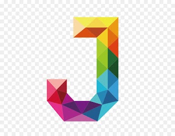 Letter Typography Font - Colorful letters J 