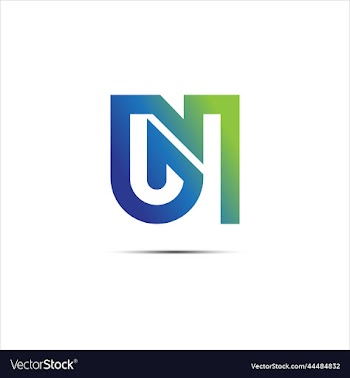 letter u and n logo design icon