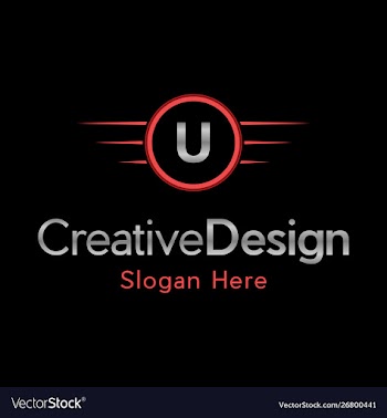 Letter u automotive creative business logo vector image