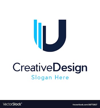 Letter u building agency creative business logo vector image