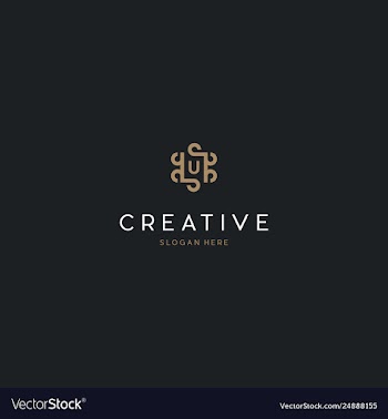 Letter u elegance luxury hotel creative logo vector image
