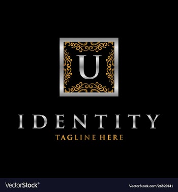 Letter u frame luxury creative business logo vector image
