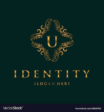 Letter u frame luxury creative business logo vector image